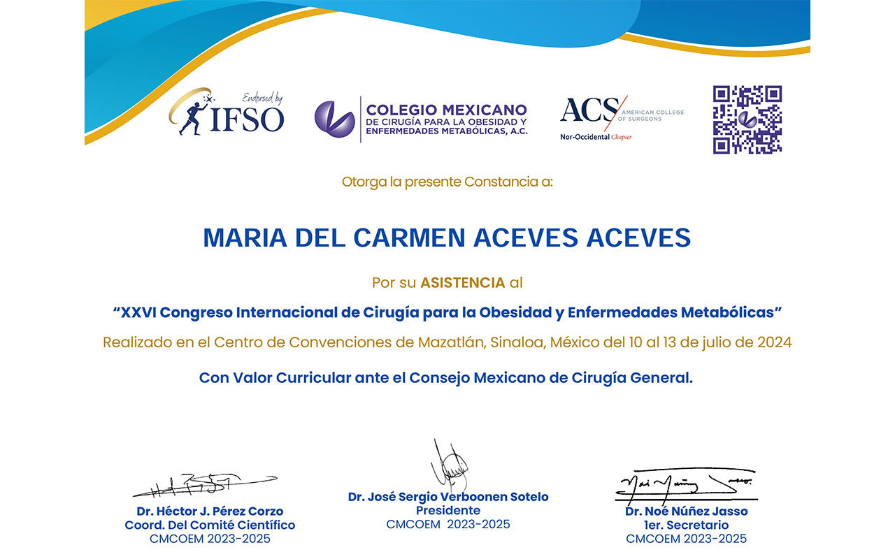 COLEGIO MEXICANO DE CIRUGÍA PARA LA OBESIDAD Y ENFERMEDADES METABOLICAS, A.C.